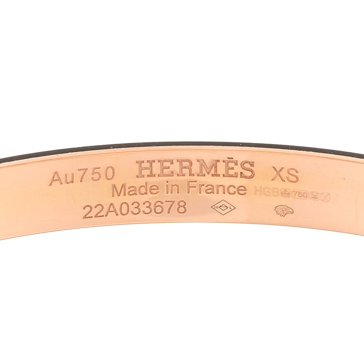 Hermes 18K Rose Gold PM Collier De Chien Bracelet XS