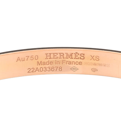Hermes 18K Rose Gold PM Collier De Chien Bracelet XS