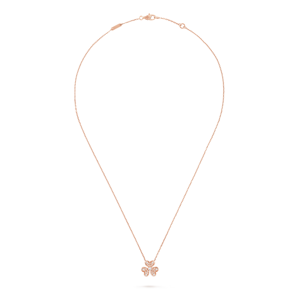 18K Gold Diamond VCA Frivole Mini Pendant