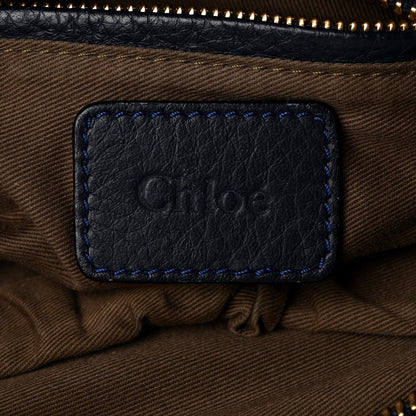 Chloe Calfskin Medium Marcie Satchel Royal Navy