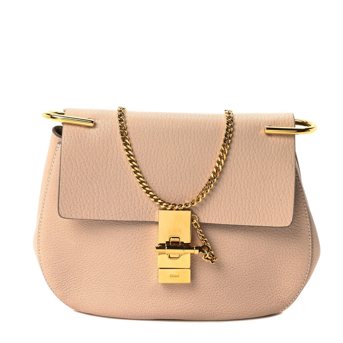 Chloe Grained Lambskin Drew Shoulder Bag Abstract White
