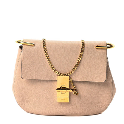 Chloe Grained Lambskin Drew Shoulder Bag Abstract White