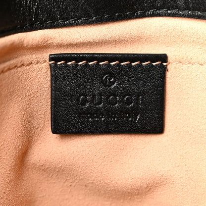 Gucci Calfskin Matelasse Pearly GG Marmont Chain Belt Bag Black