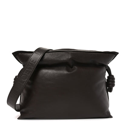 Loewe Calfskin Flamenco Puffer Knot Bag Dark Brown