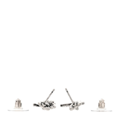 Chanel Crystal CC Chain Drop Earrings Silver