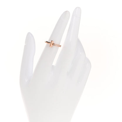 Tiffany 18K Rose Gold Diamond 2.5mm T T1 Ring 50 5.5