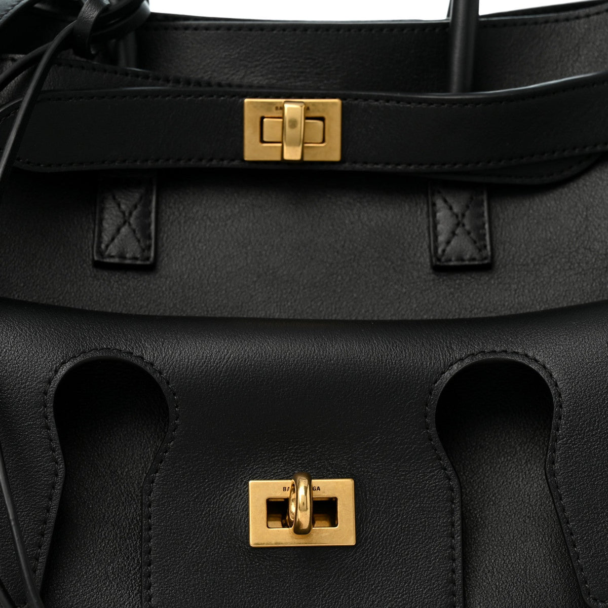 Balenciaga Smooth Calfskin Small Bel Air Carry All Bag Black