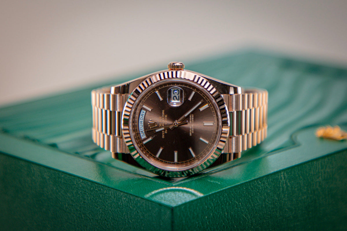 Rolex Oyster 40 mm Chocolate 18k Everose Gold 228235-0053