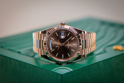 Rolex Oyster 40 mm Chocolate 18k Everose Gold 228235-0053