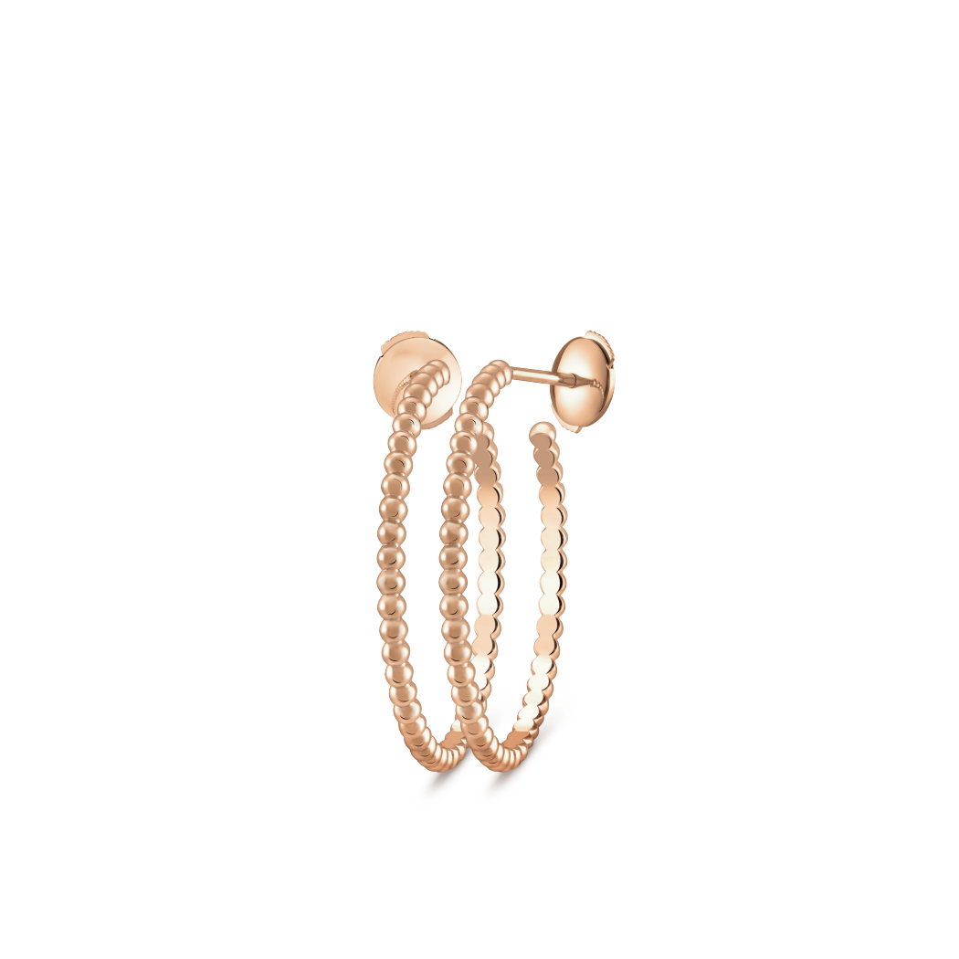 18K Gold VCA Perlée Pearls of Gold Small Hoop Earrings