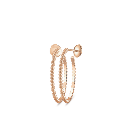 18K Gold VCA Perlée Pearls of Gold Small Hoop Earrings