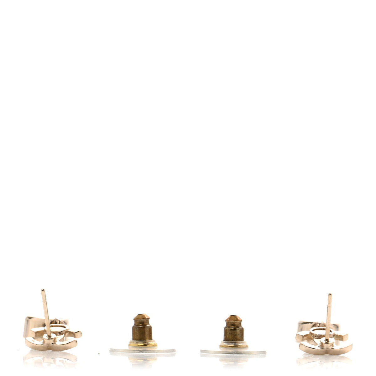 Chanel Crystal CC Tear Drop Earrings Gold