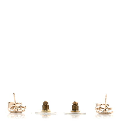 Chanel Crystal CC Tear Drop Earrings Gold