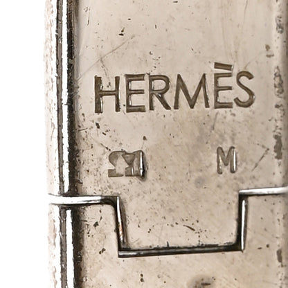 Hermes Palladium Plated Enamel Narrow Clic Clac H Bracelet GM White