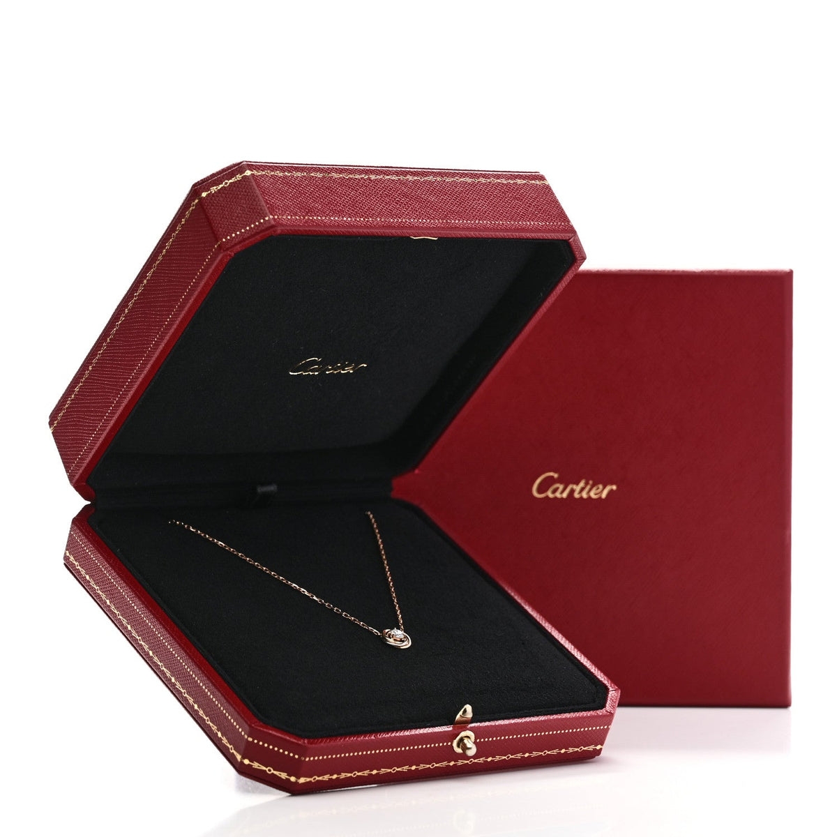 Cartier 18K Tricolor Gold Diamond Trinity De Cartier Pendant Necklace