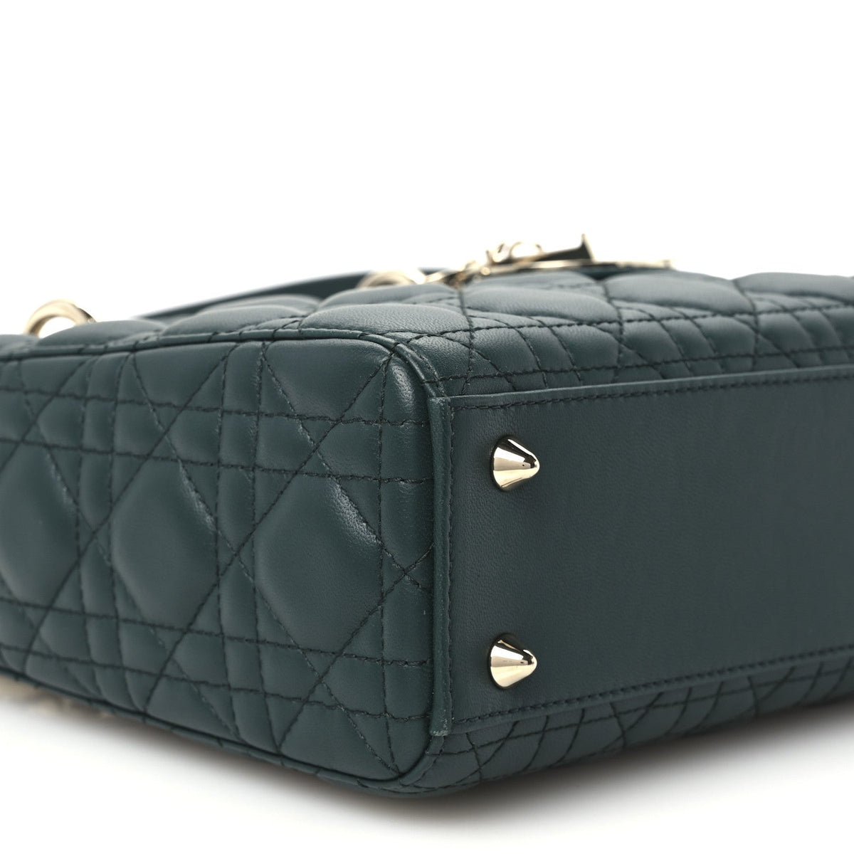 Christian Dior Lambskin Cannage Small My ABCDior Lady Dior Dark Green