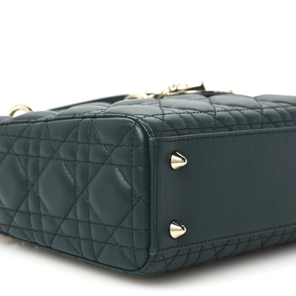 Christian Dior Lambskin Cannage Small My ABCDior Lady Dior Dark Green