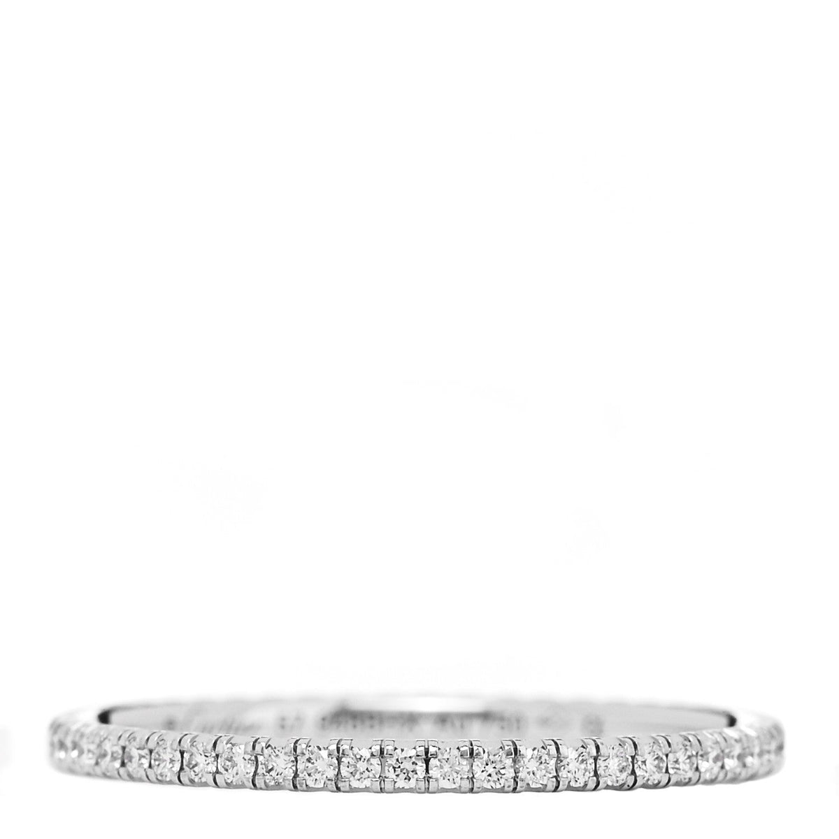 Cartier 18K White Gold Diamond 1.5mm Etincelle de Cartier Wedding Band Ring 57 8