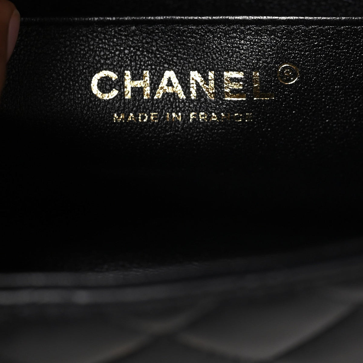 Chanel Lambskin Quilted Mini Top Handle Rectangular Flap Black