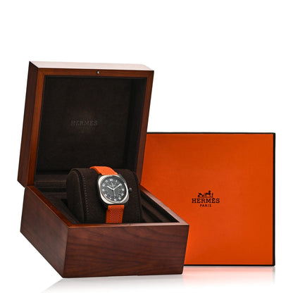Hermes DLC Coated Titanium Rubber 39mm H08 Automatic Watch Orange