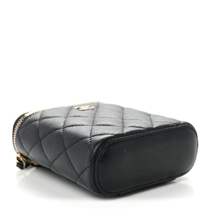 Chanel Caviar Quilted Small Vertical Vanity Case Black 1907752