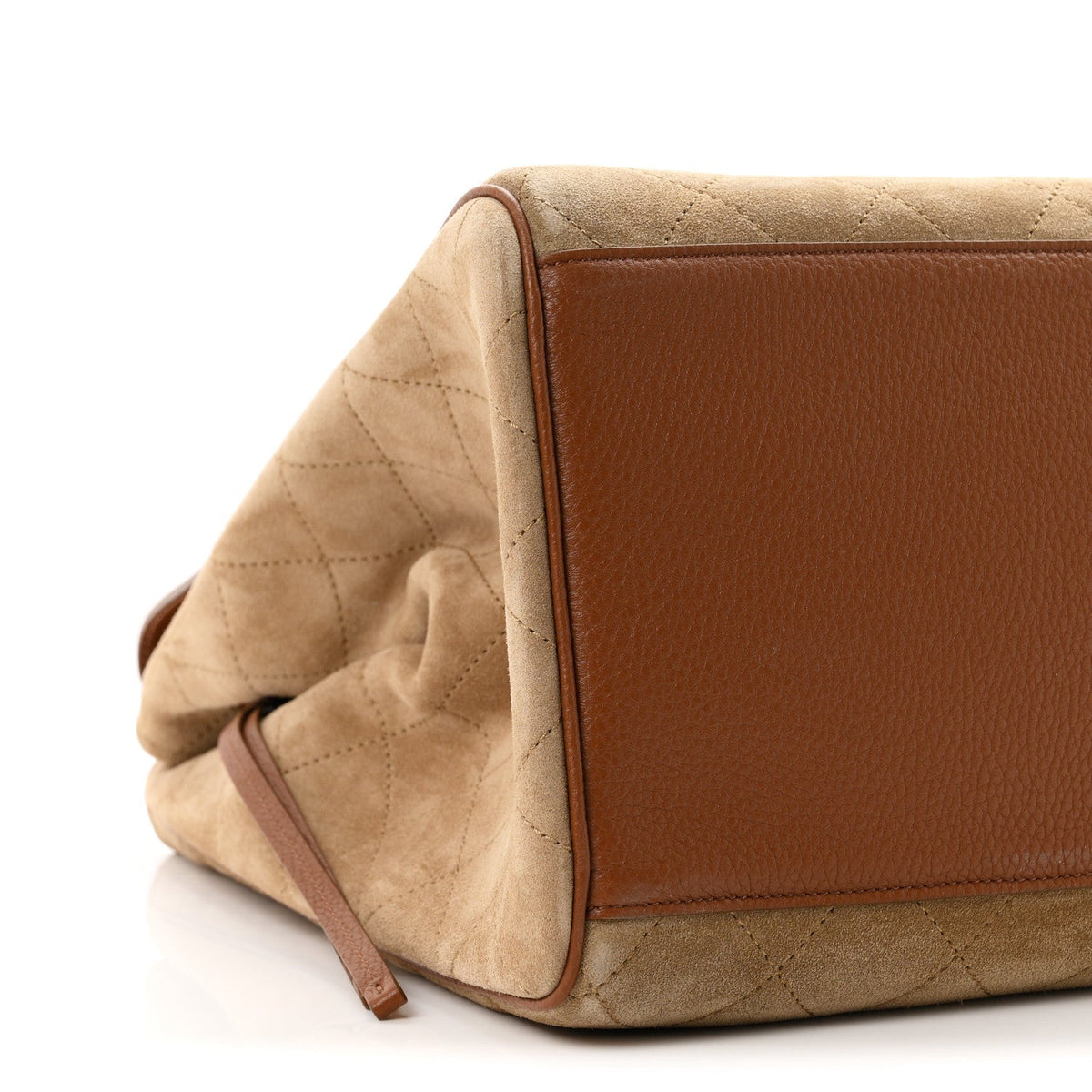 Chanel Grained Calfskin Suede Large Urban Essentials Shopping Bag Dark Beige Camel