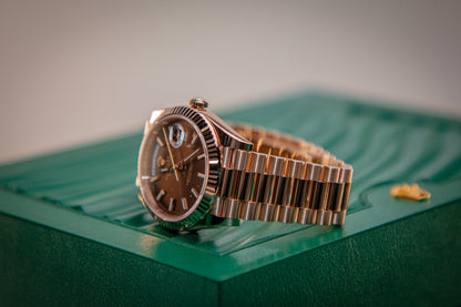 Rolex Oyster 40 mm Chocolate 18k Everose Gold 228235-0053