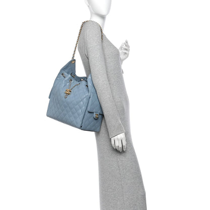 Chanel Caviar Quilted Medium 25 Handbag Blue