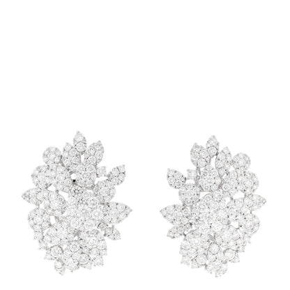 Parker & West 18K White Gold Diamond 9.28ctw Cluster Earrings