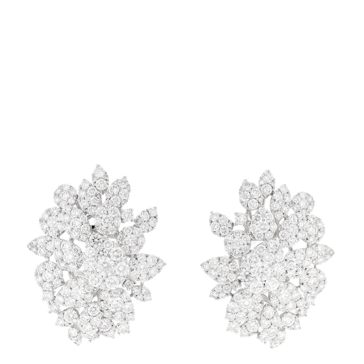 Parker & West by FASHIONPHILE18K White Gold Diamond 9.28ctw Cluster Earrings