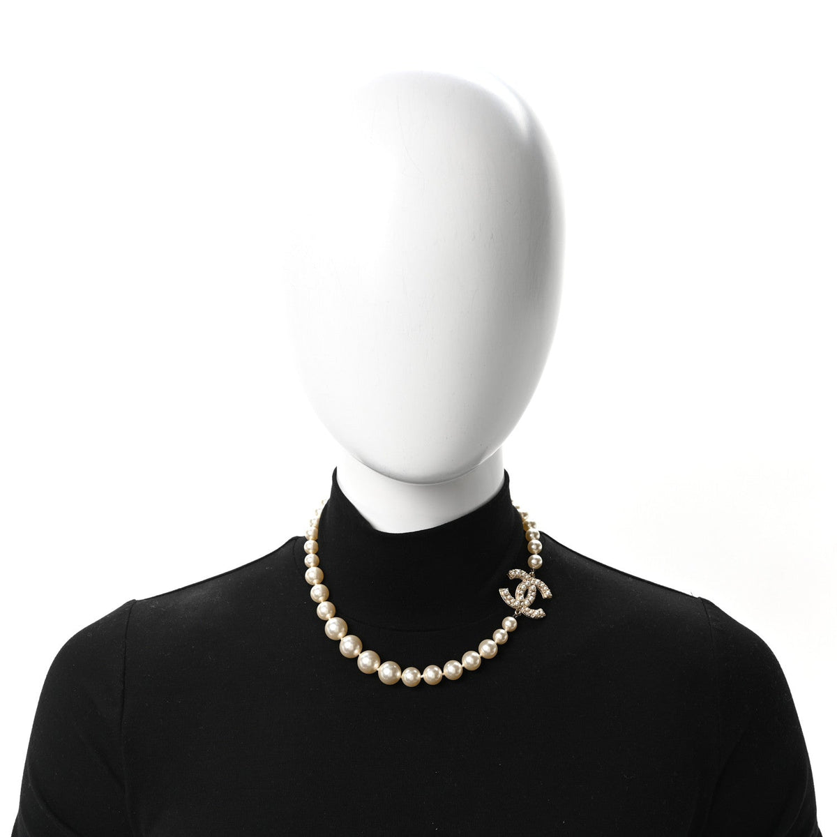 Chanel Pearl CC 100th Anniversary Necklace Light Gold