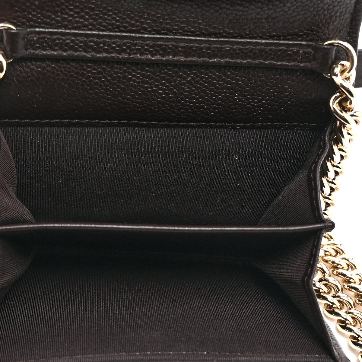 Chanel Caviar Quilted Boy Card Holder On Chain Black