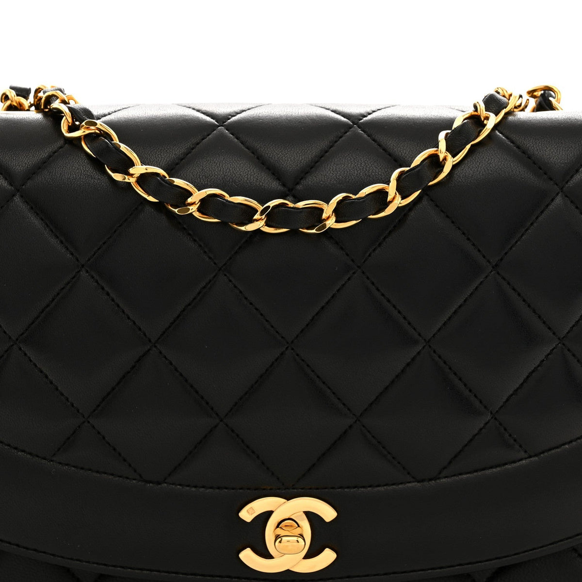 Chanel Lambskin Quilted Medium Single Flap Black 1983003