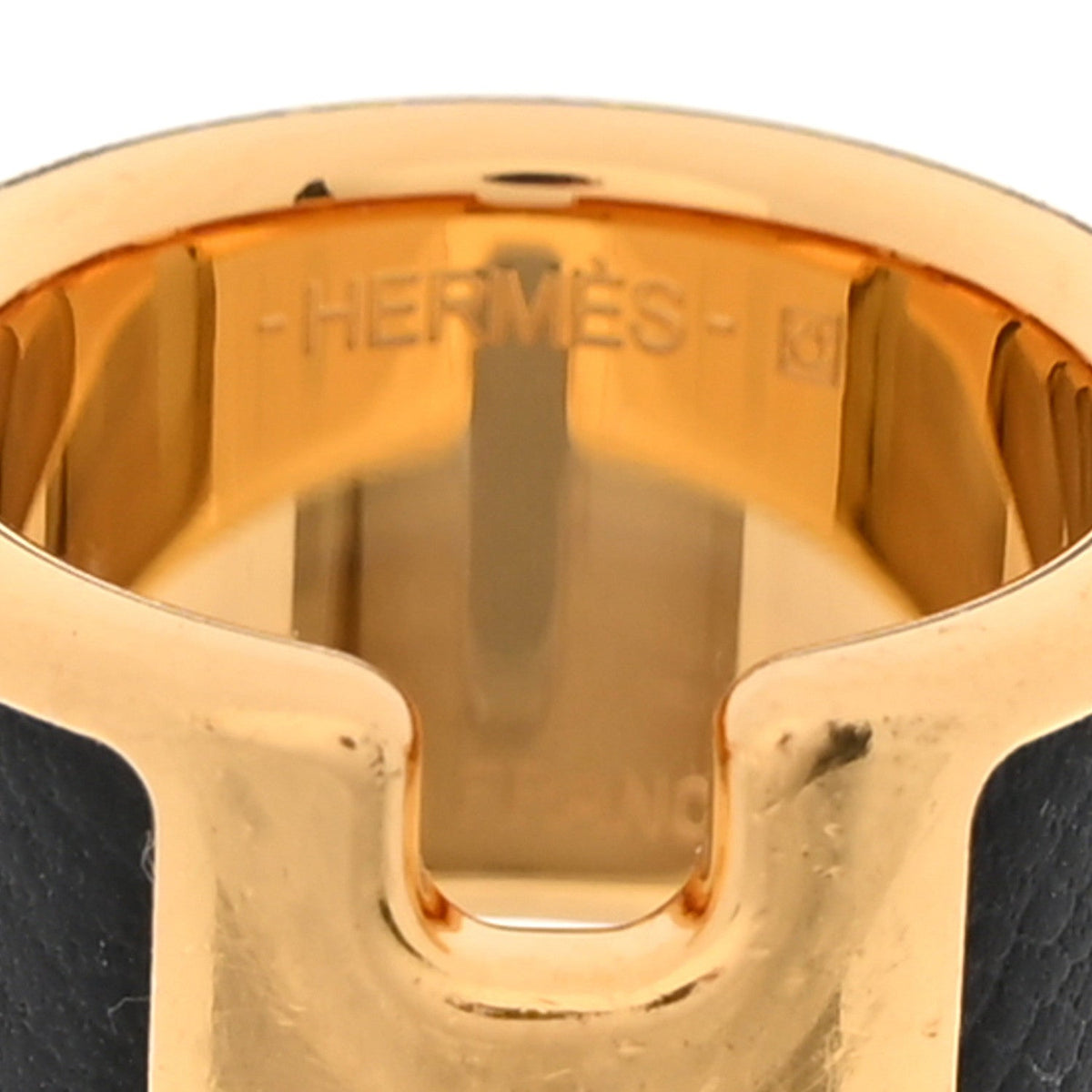 Hermes Madame Calfskin Large Olympe Ring XS Black