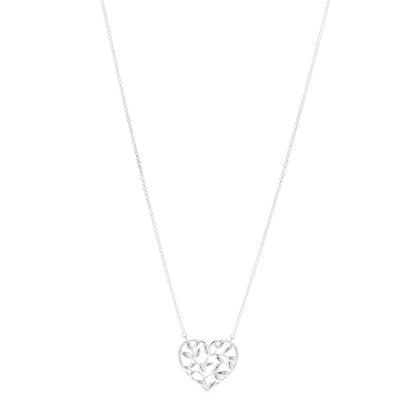 Tiffany Sterling Silver Paloma Picasso Olive Leaf Heart Pendant Necklace