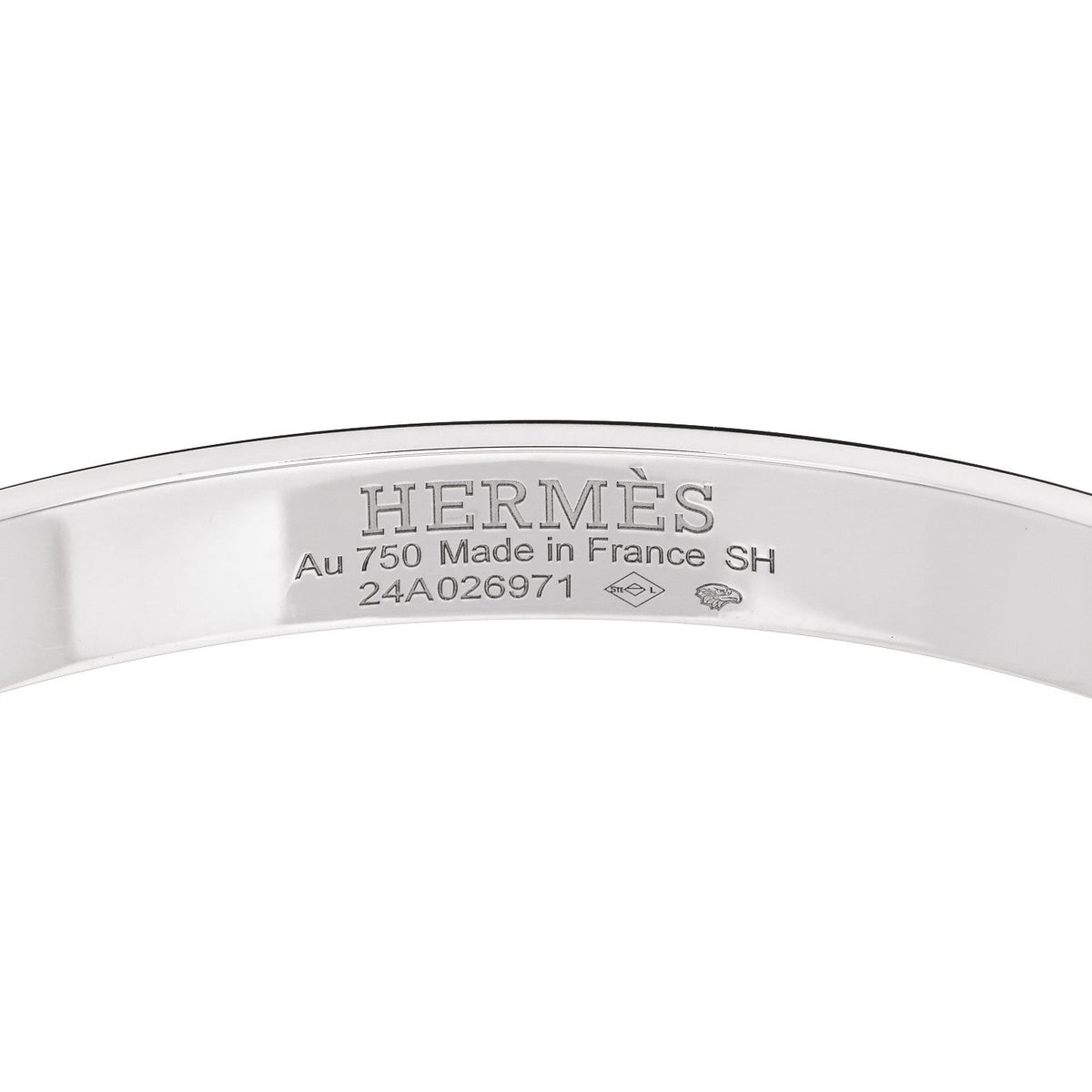 Hermes 18K White Gold Diamond PM Collier De Chien Bracelet SH