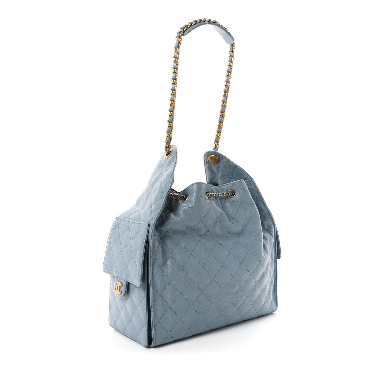 Chanel Caviar Quilted Medium 25 Handbag Blue
