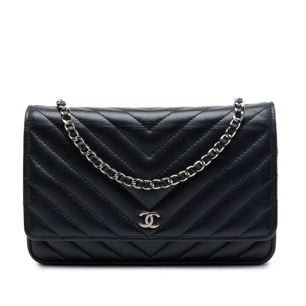 Wallet on Chain Chevron Lambskin