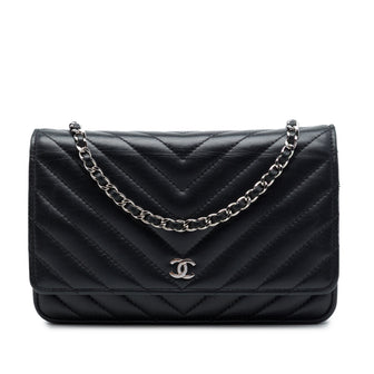 Wallet on Chain Chevron Lambskin
