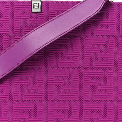 Fendi Technical Fabric Plexiglass FF Medium Sunshine Shopper Bouganville