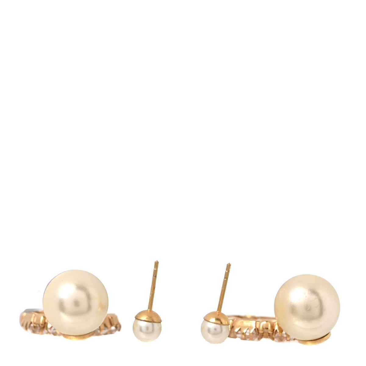 Gold Pearl Crystal Christian Dior Tribales Earrings