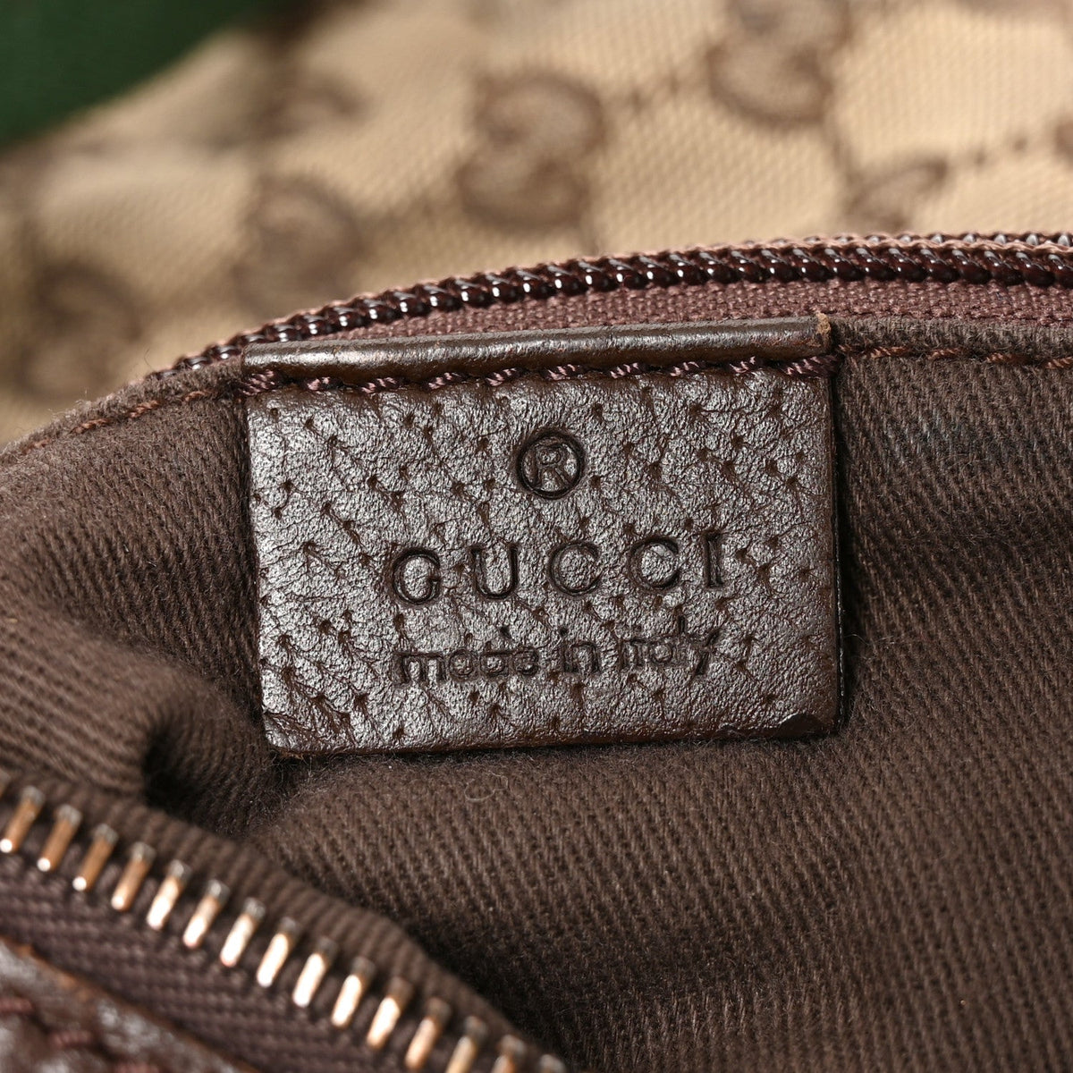 Gucci GG Monogram Web Medium Half Moon Hobo Dark Brown