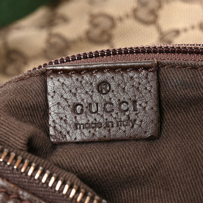 Gucci GG Monogram Web Medium Half Moon Hobo Dark Brown