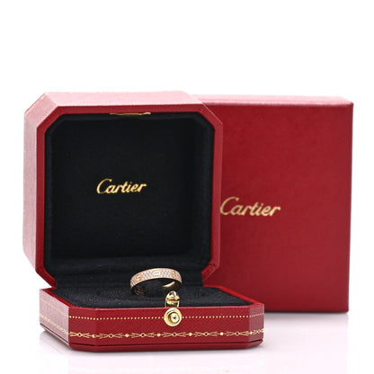 Cartier 18K Pink Gold Diamond 4mm LOVE Wedding Paved Band Ring 52 6