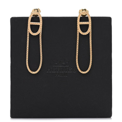 Hermes 18K Yellow Gold PM Chain d'Ancre Danae Earrings