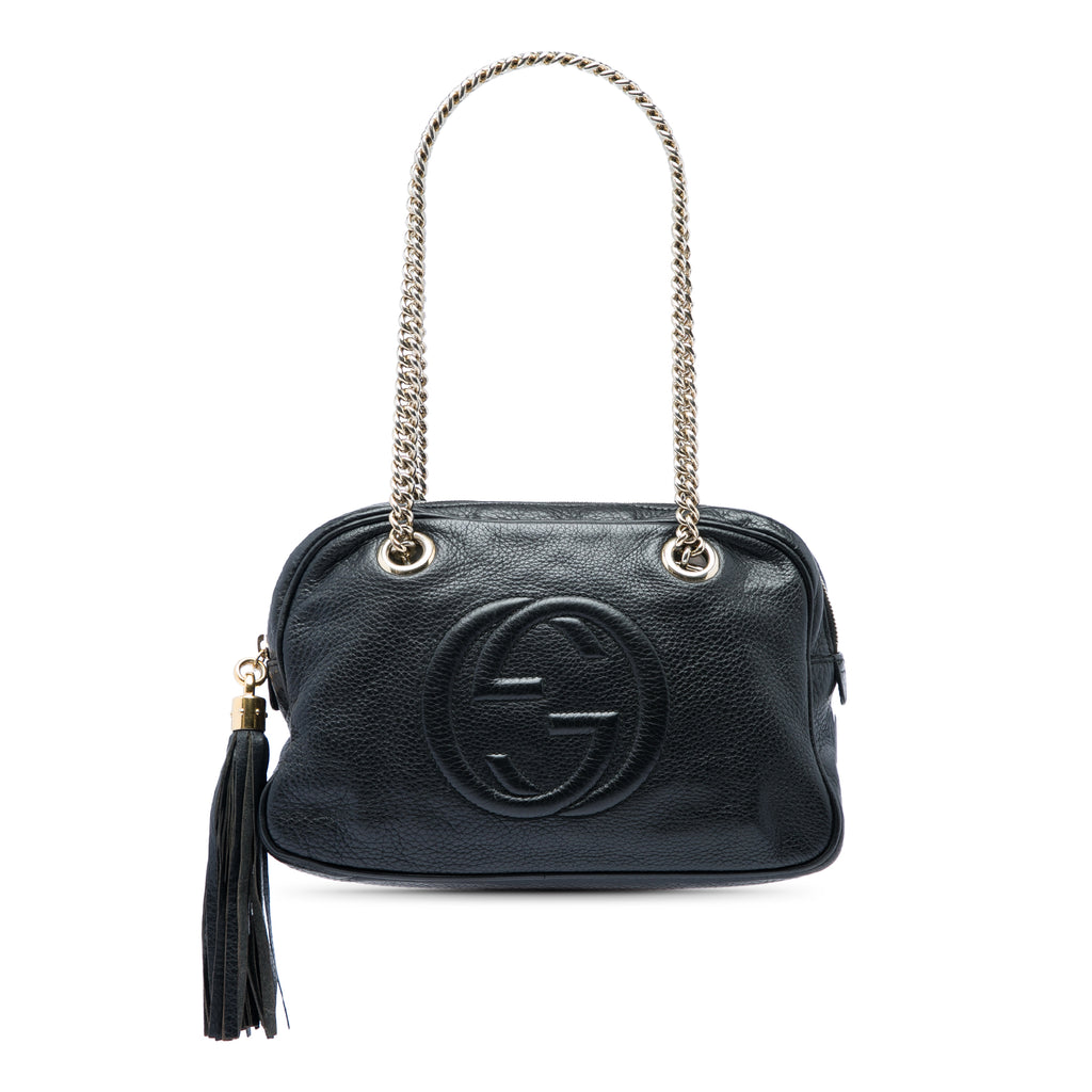 Soho Chain Zip Shoulder Bag Patent Small