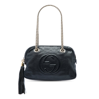 Soho Chain Zip Shoulder Bag Patent Small
