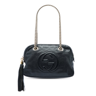 Soho Chain Zip Shoulder Bag Patent Small