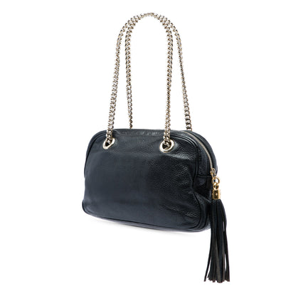 Soho Chain Zip Shoulder Bag Patent Small