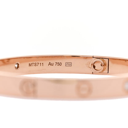 Cartier 18K Pink Gold 4 Diamond LOVE Bracelet 17